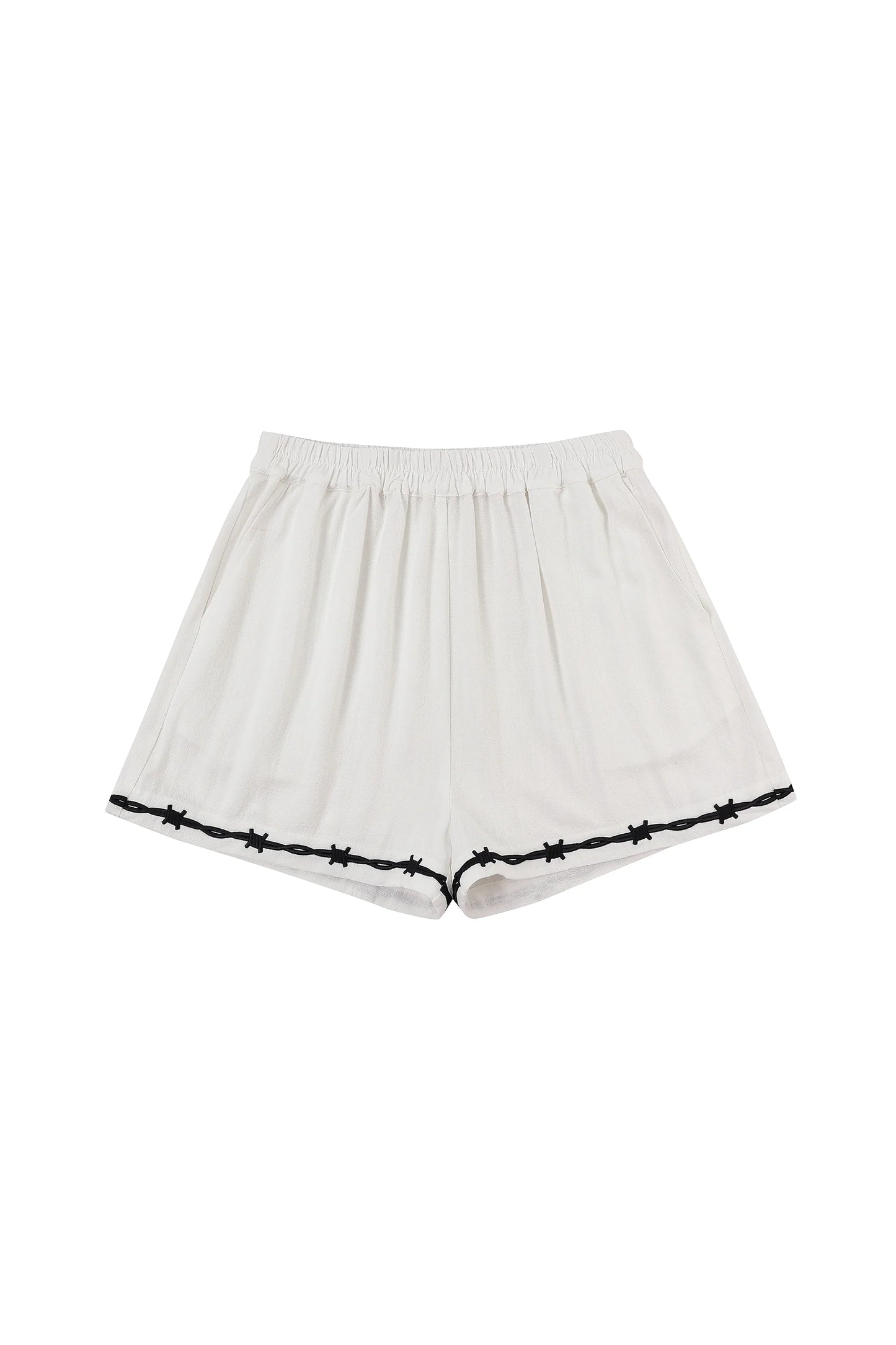 Fashion Brand Company Pammy Soft Linen Shorts White