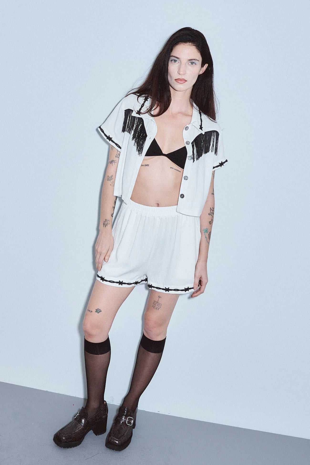 Fashion Brand Company Pammy Soft Linen Shorts White