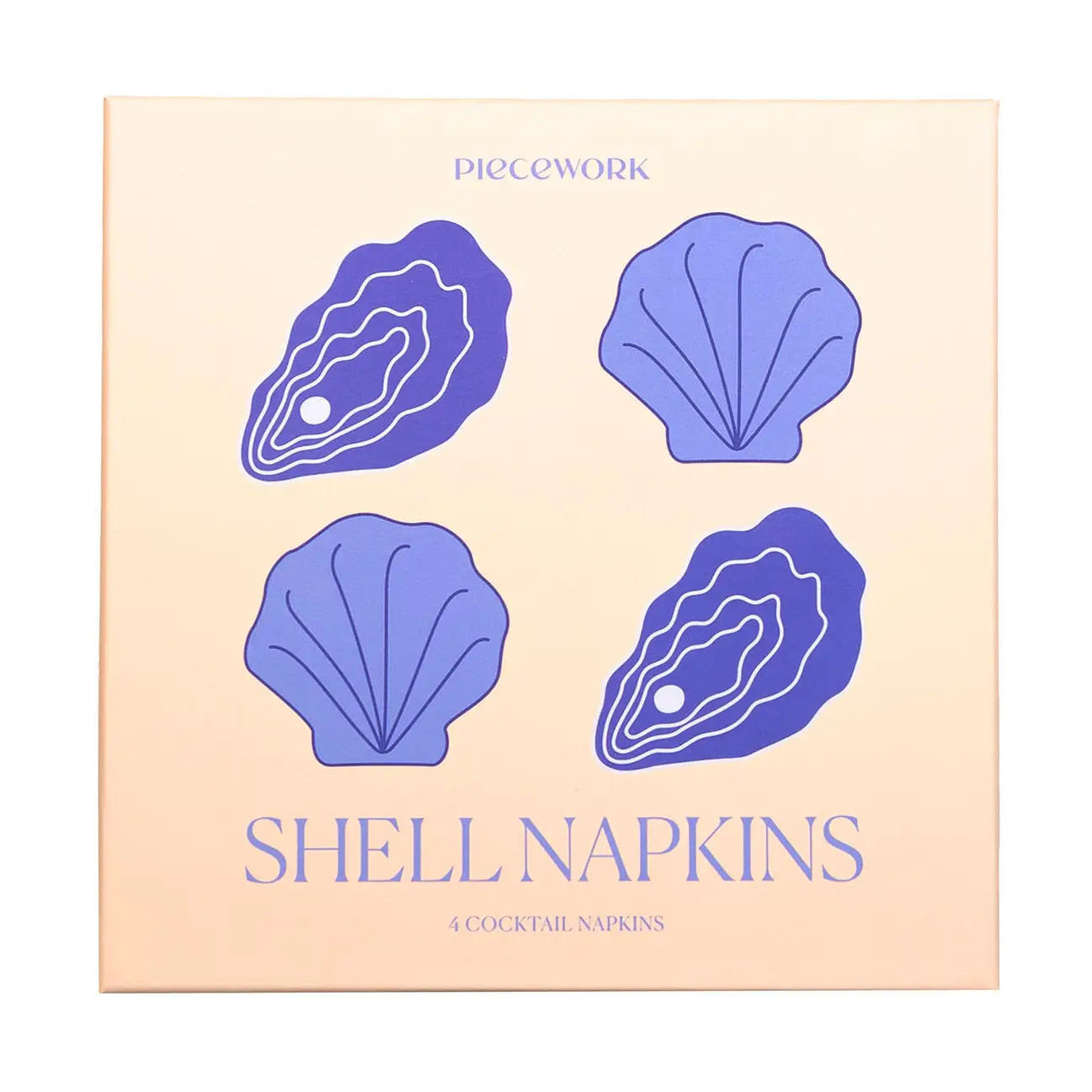 Piecework Shell Cocktail Napkins - Set of 4