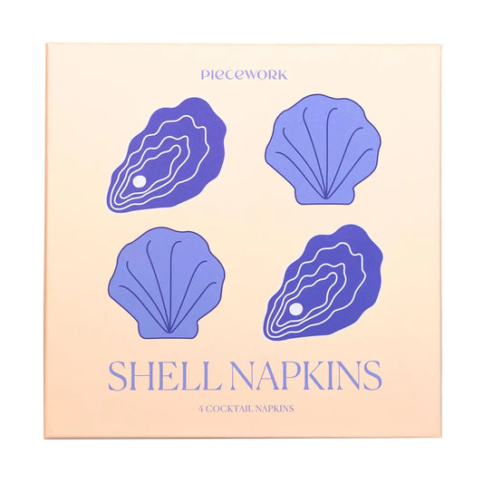 Piecework Shell Cocktail Napkins - Set of 4