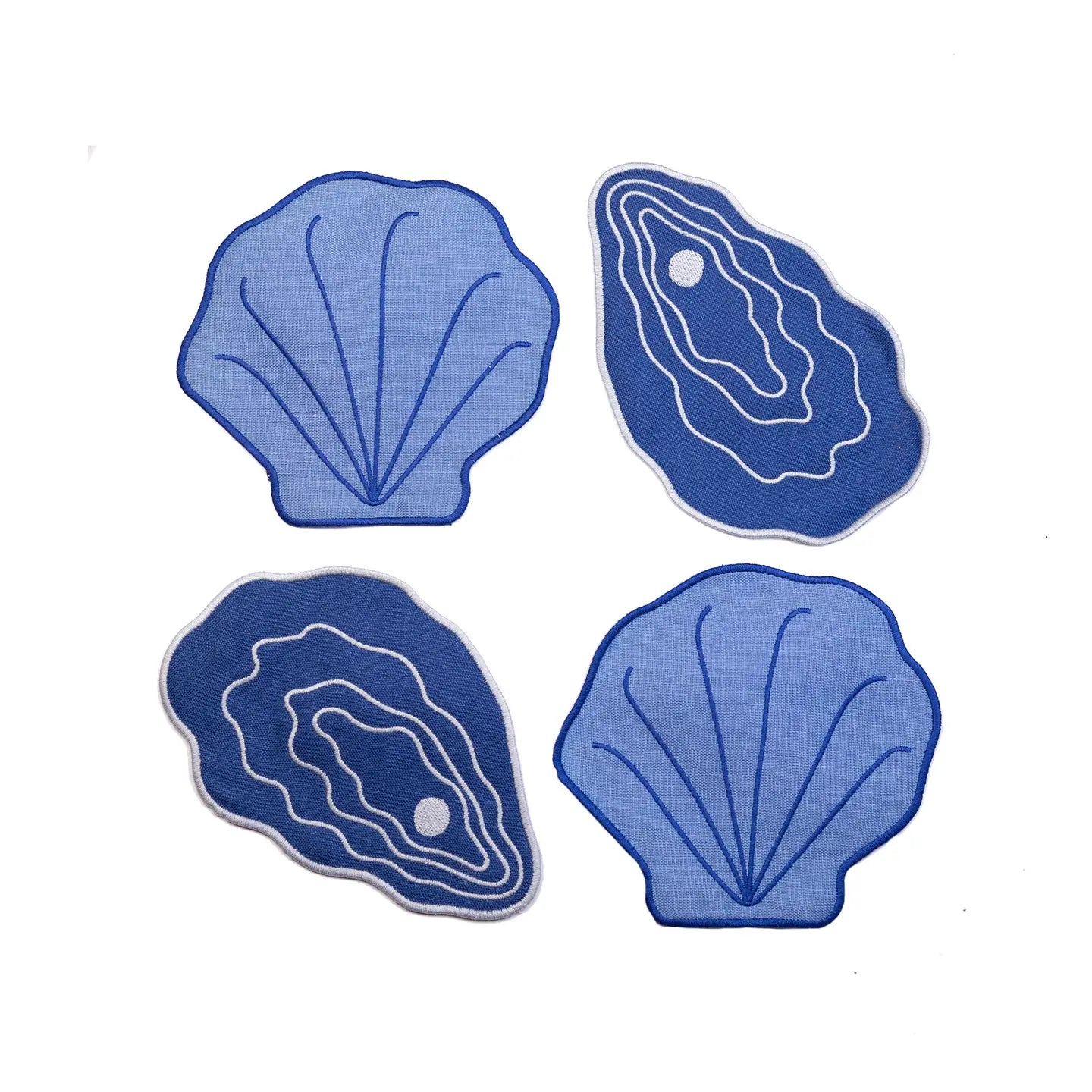 Piecework Shell Cocktail Napkins - Set of 4