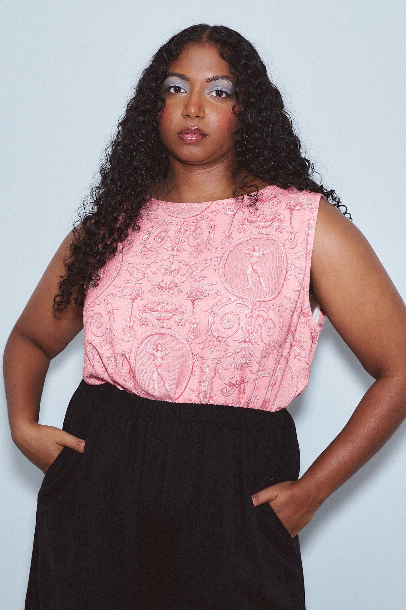 Fashion Brand Company Shift Tank Soft Linen "Women" Pink Toile