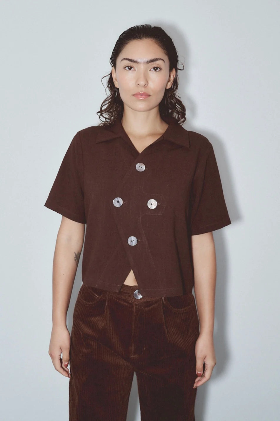 Fashion Brand Company Quad Button Soft Linen Shirt