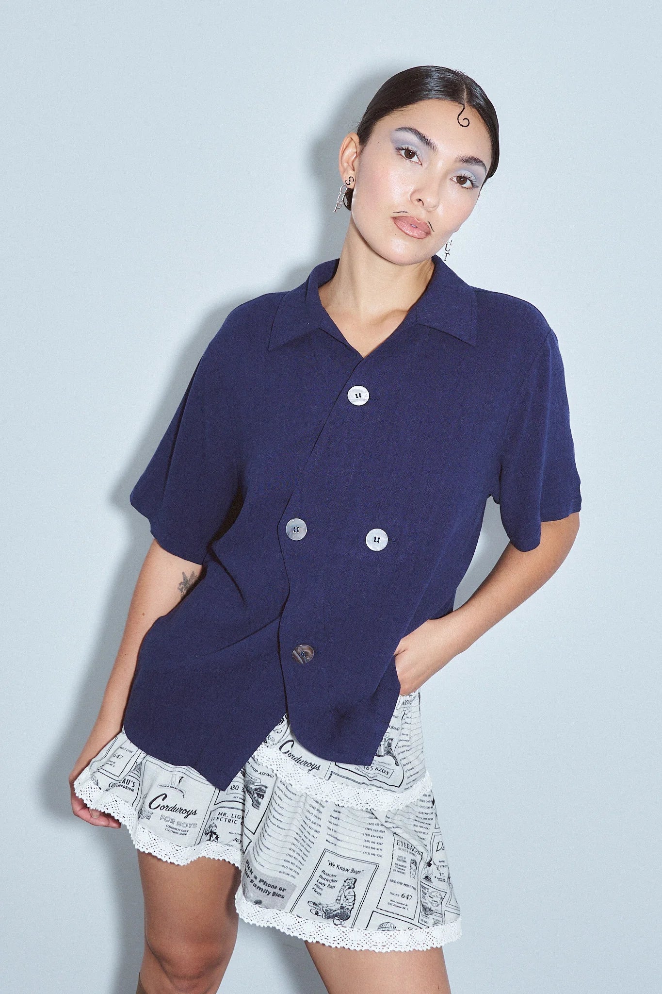 Fashion Brand Company Unisex Quad Button Soft Linen Shirt