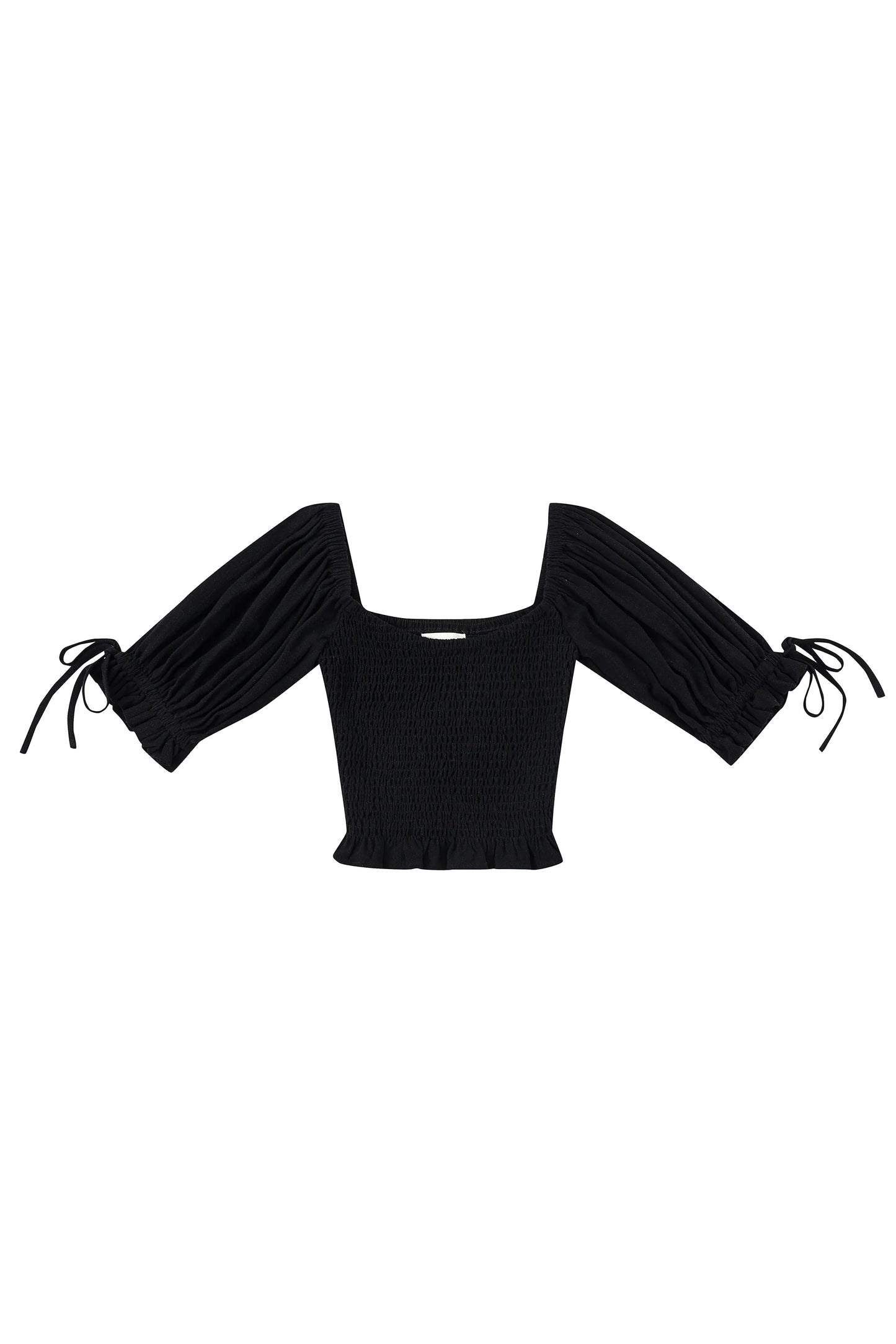 Fashion Brand Company Smocked Blouse Soft Linen Black