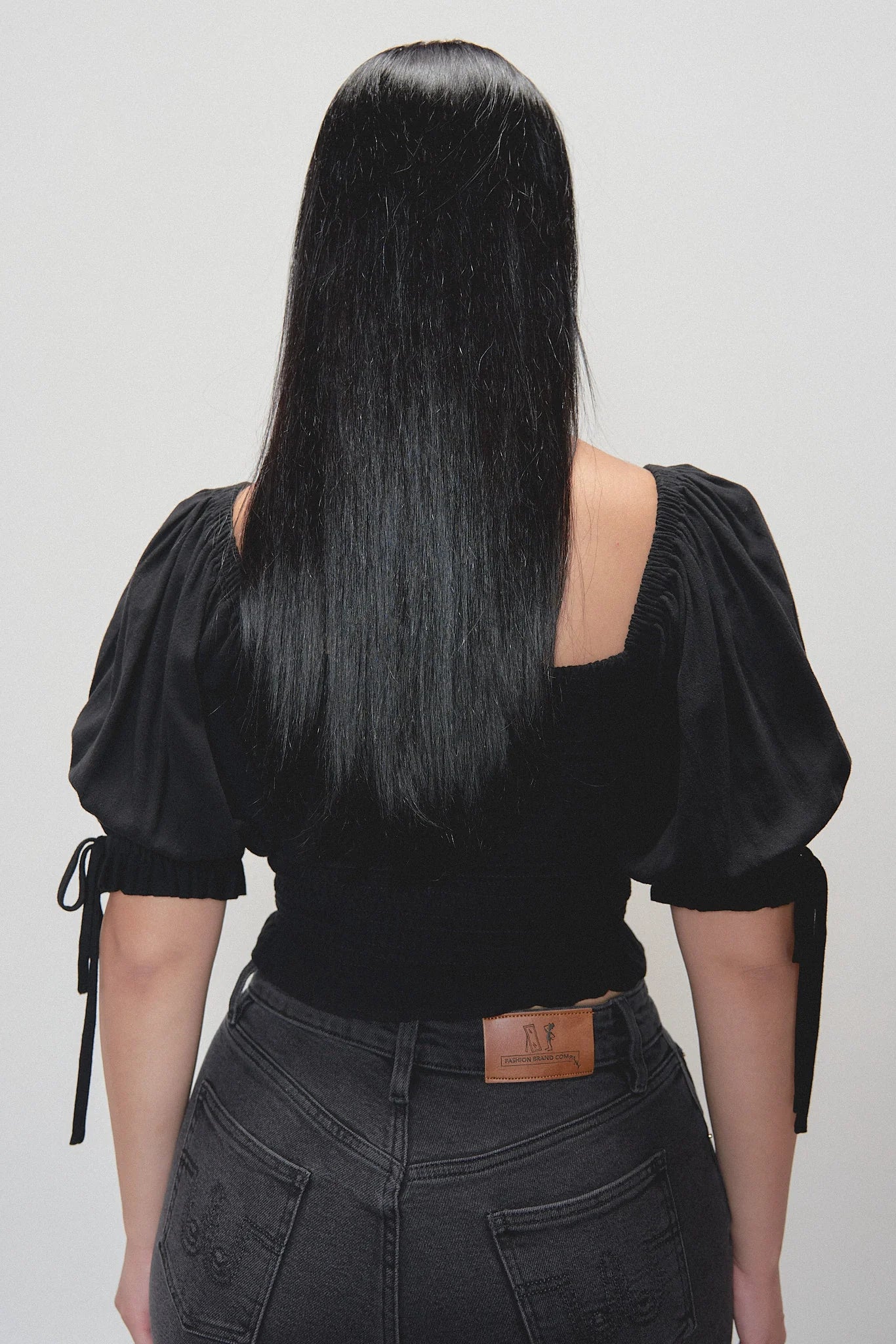 Fashion Brand Company Smocked Blouse Soft Linen Black