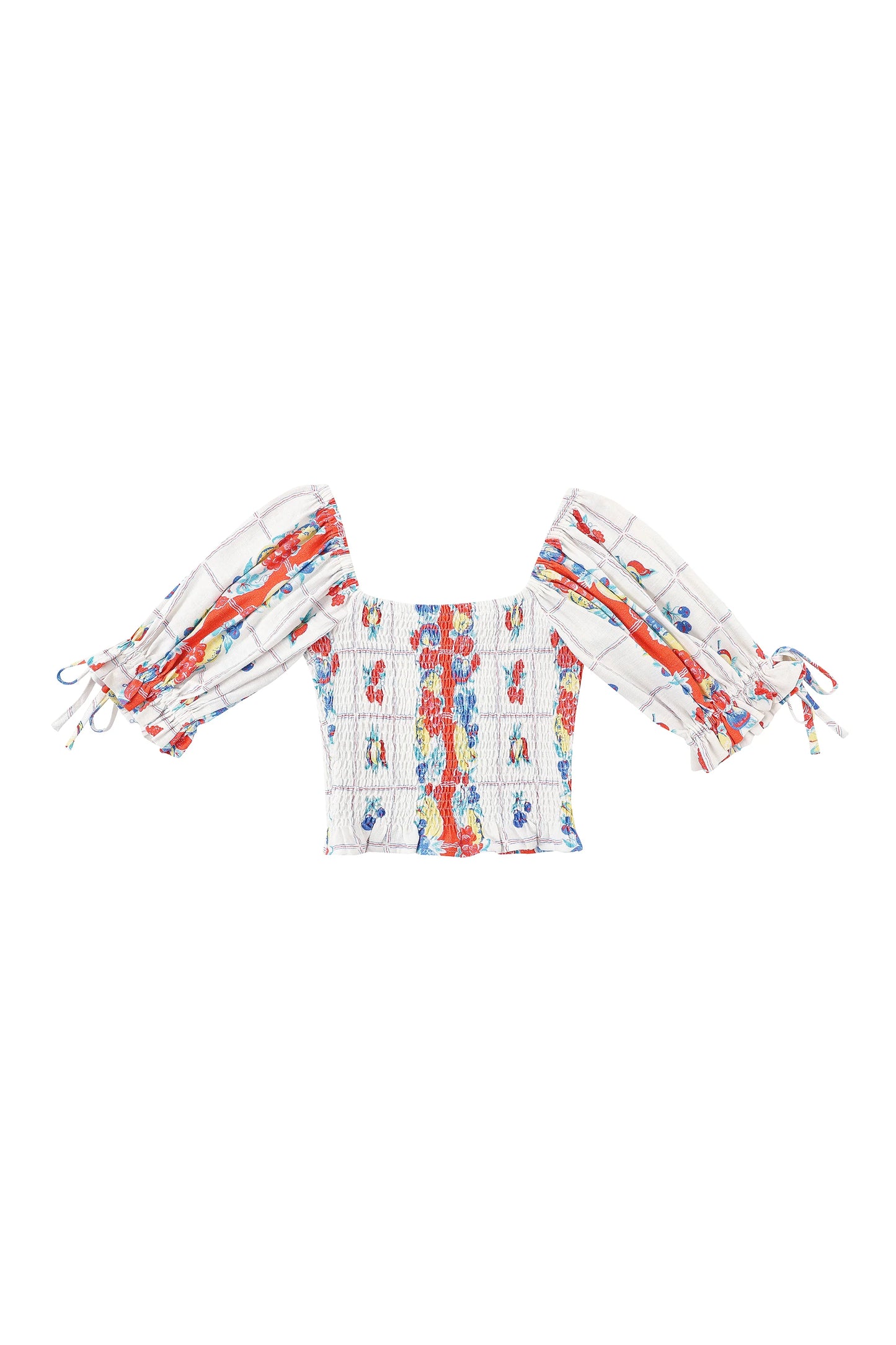 Fashion Brand Company Smocked Blouse Soft Linen Fruity