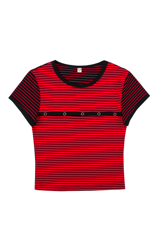 Fashion Brand Company Calvin Snap Tee Blood Stripe