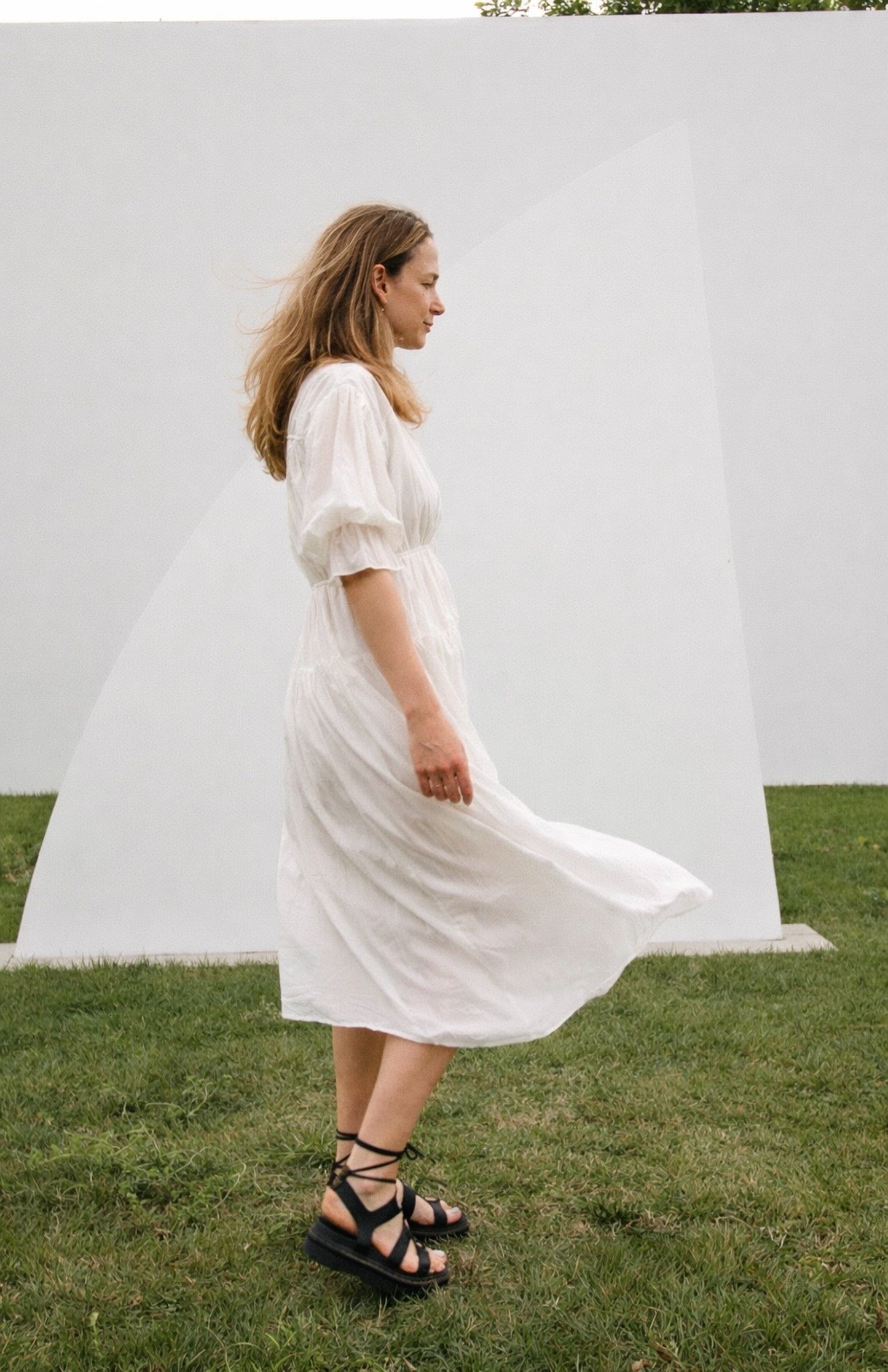 The Abbey Dress in White Poplin