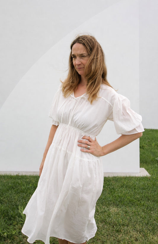 The Abbey Dress in White Poplin