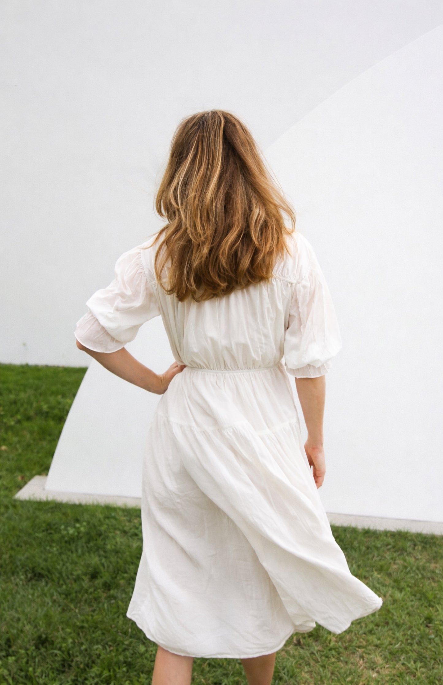 The Abbey Dress in White Poplin
