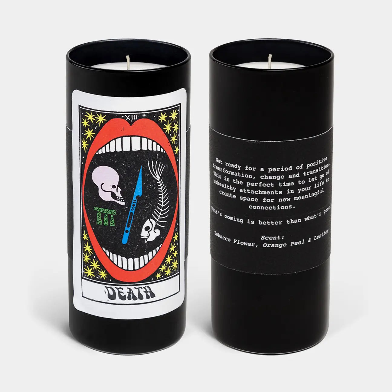 Tarot Candle - Death - 6" Tall & 60 Hr Burn, Tobacco & Orange