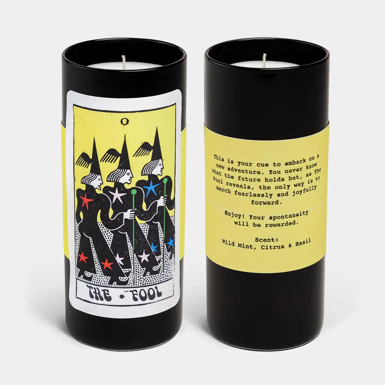 Tarot Candle - The Fool - 6" Tall & 60 Hr Burn, Mint & Citrus