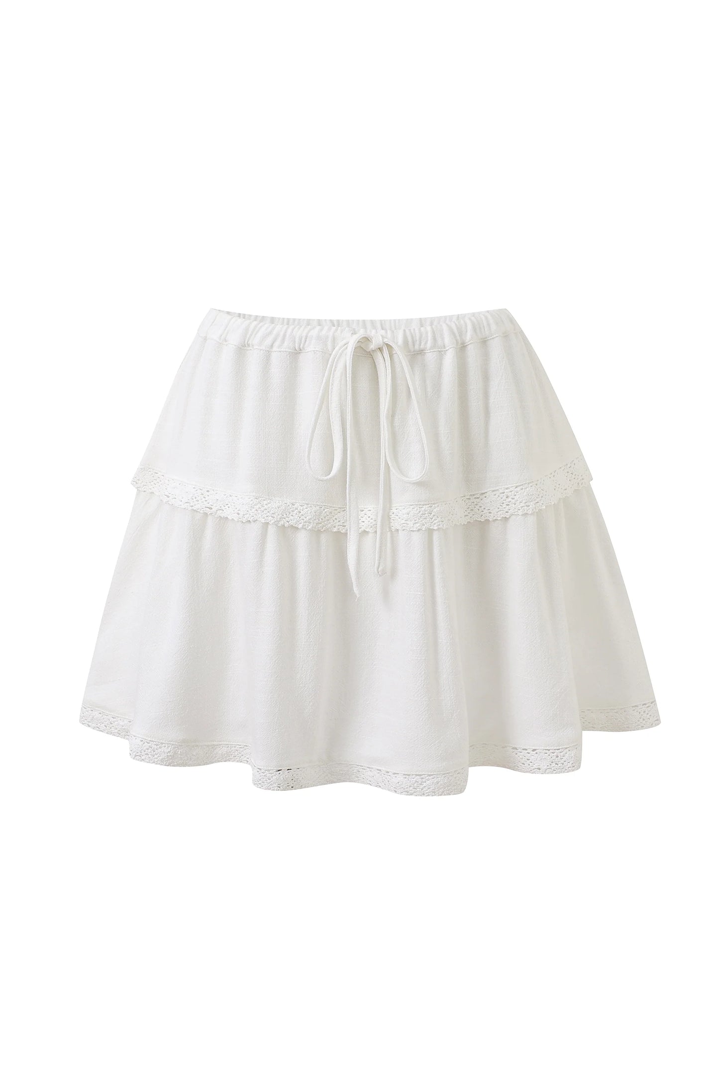 Fashion Brand Company White Soft Linen Mini Skort